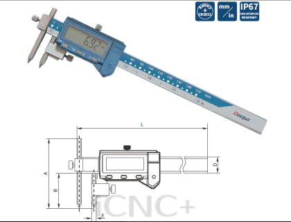 DASQUA IP67 Digital Centerline Caliper